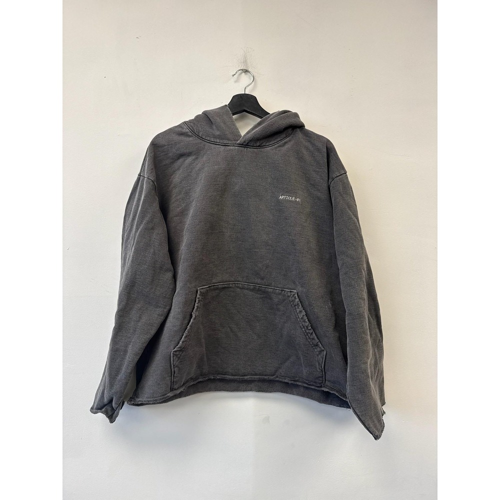 ARTICLE ONE Hoodie Mens Large Gray Fleece Pullover Sweatshirt Pocket‎ Heavy